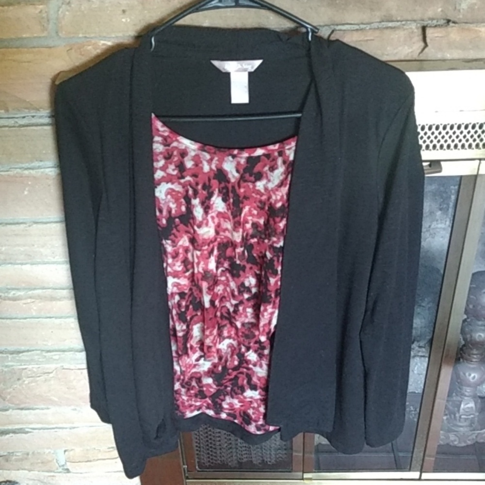 Long sleeved black and red shirt